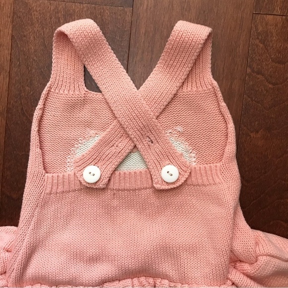 Retro Paradise Pink Knit Heart Overalls, Size Small - Picture 11 of 13